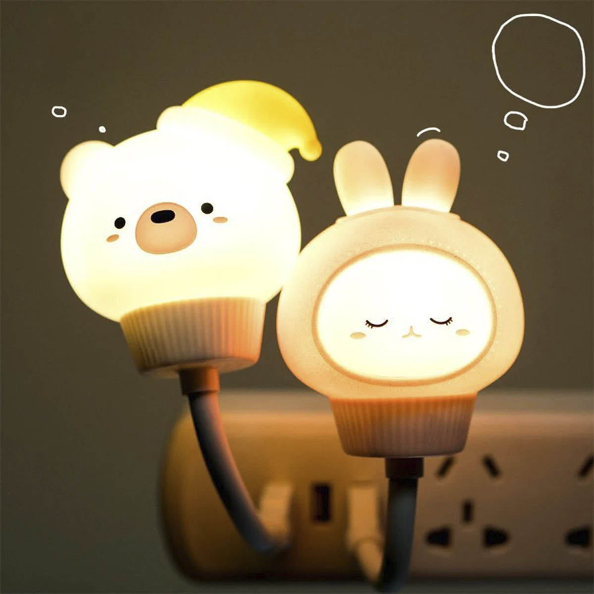  Luz De Noche Led Usb Kawaii 7lam 